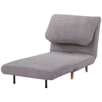 Poltrona Letto Reclinabile 2 in 1 con Seduta Extra-Large, Effetto Velluto, Grigio