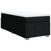Letto singolo | Letto per adulti | Giroletto a Molle con Materasso Nero 80x200 cm inTessuto