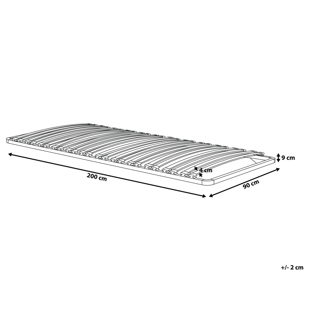 Base del letto singola dimensione 90 x 200 doghe in legno massello struttura in metallo