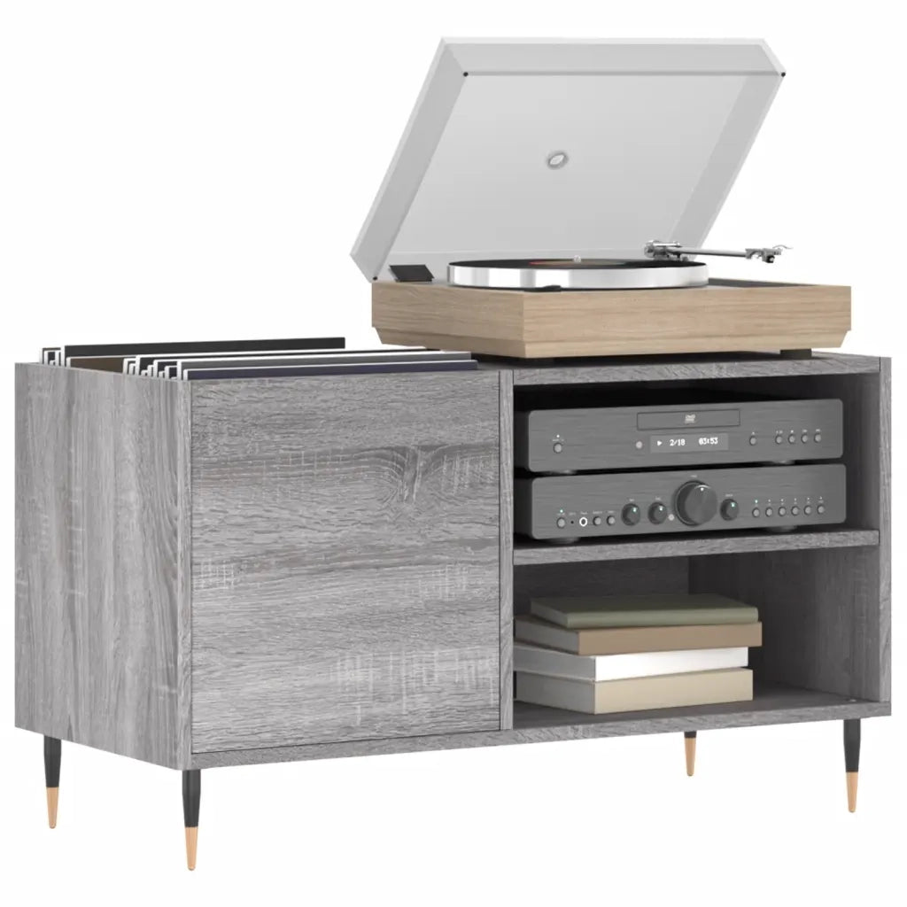 Mobile Porta Dischi Grigio Sonoma 85x38x48 cm Legno Multistrato 831698