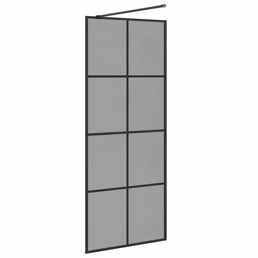 Parete Doccia Walk-in Nero 80 x 195 cm vetro temperato