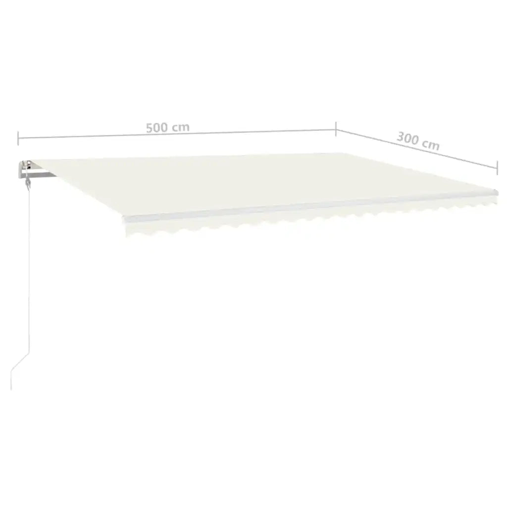 Tenda Automatica Sensore Vento e LED 500x300 cm Crema 3068952