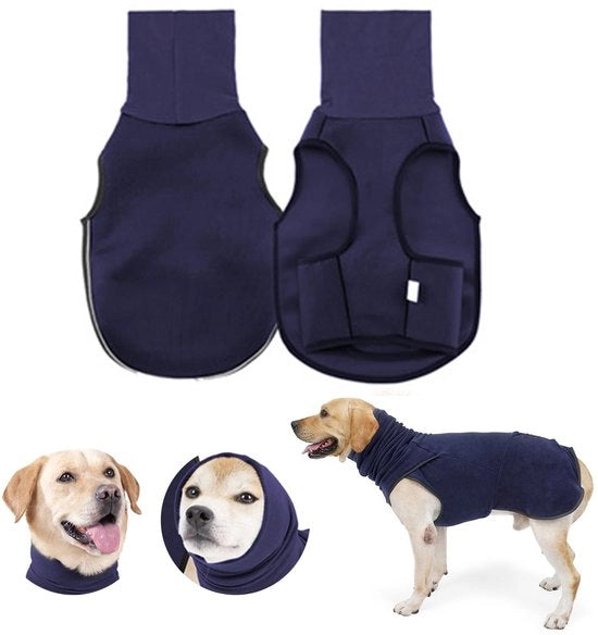Giacca Calmante per Cani Piccoli con Cappuccio - Accessori per Cani - Materiale Polyester - Misura Pettorina 50-60 cm