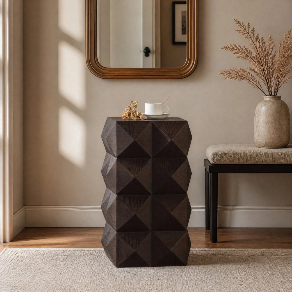TAVOLINO RETRÒ H 60 cm Legno massello e MDF Marrone senza montaggio