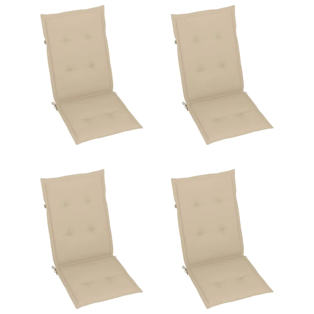 Sedie da Giardino Reclinabili 4 pz con Cuscini Massello Acacia 3065350