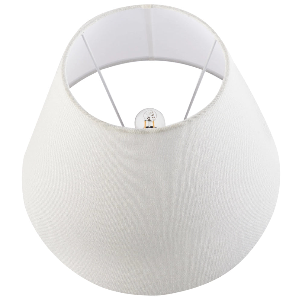 Lampada da tavolo Base in porcellana bianca e blu Paralume a campana in lino con patten floreale Illuminazione elegante
