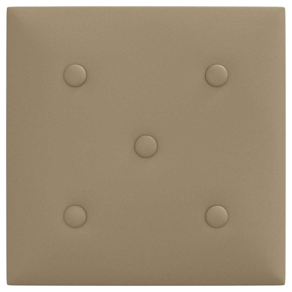Testiera da Parete 12 pcs Cappuccino 30 x 30 cm Pelle Sintetica 42046704