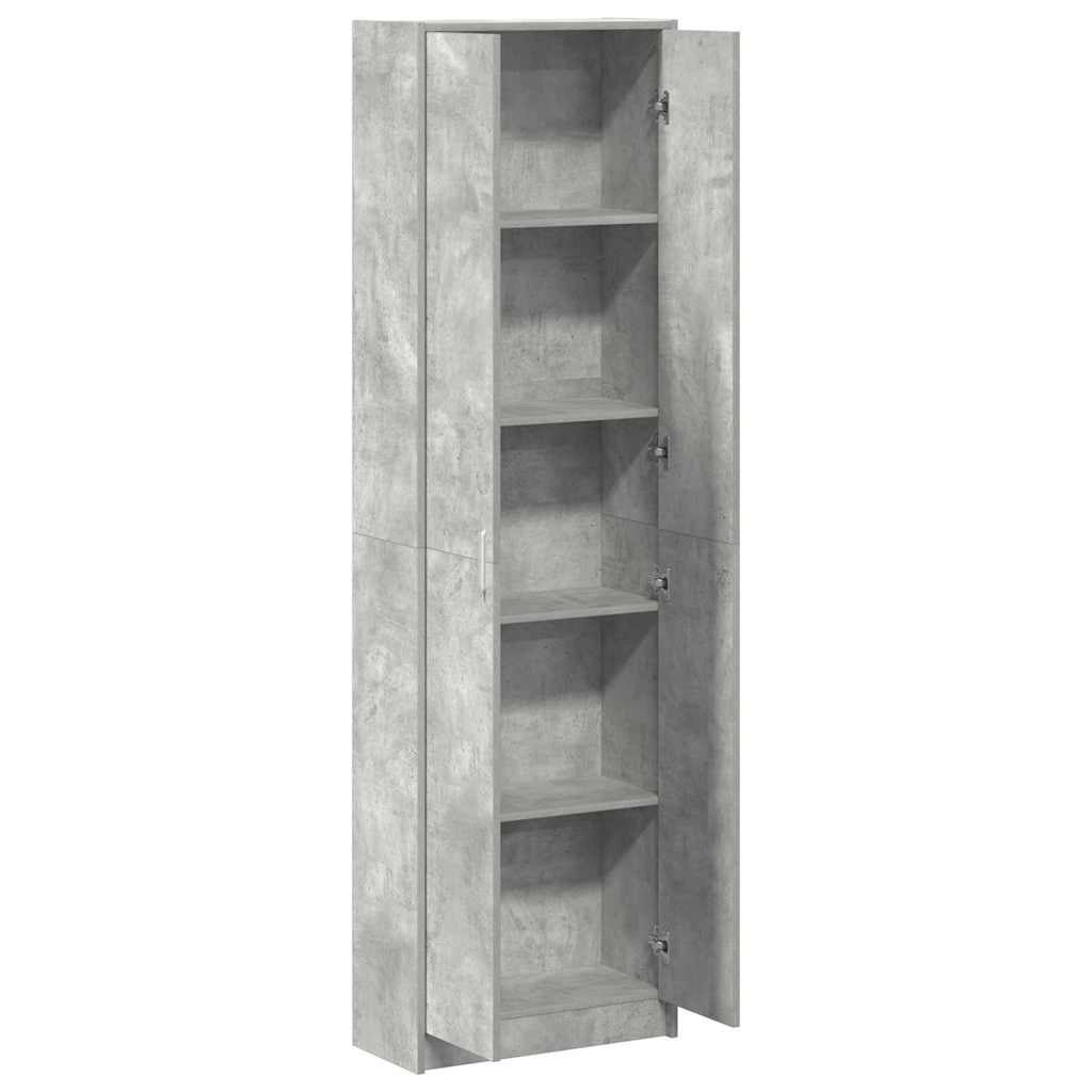 Mobiletto moderno con pratico spazio di archiviazione 55 x 25 x 189 cm stile minimalista legno ingegnerizzato grigio cemento 02_0055918