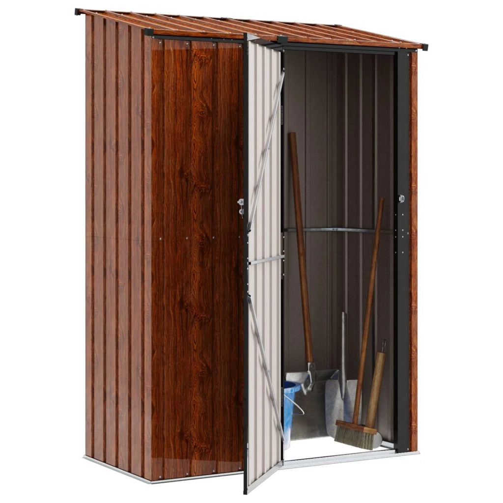 Casette da giardino Marrone 140,5 x 74 x 200 cm Metallo 42011298