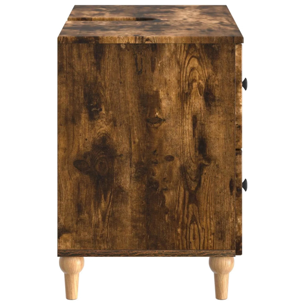 Armadio per Lavabo da Bagno ALKMAAR Rovere Fumo 82 x 41 x 59 cm 896140