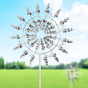 Decorazione per Giardino a Vento 3D - Kinetico - Spinner a Doppia Rotazione in Acciaio Inossidabile - Dimensioni 32B x 65H cm - Decorazione per Giardino Resistente al Tempo