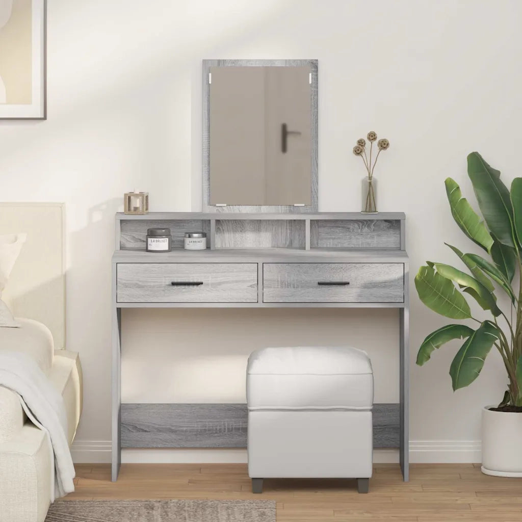 Tavolo da Trucco con cassetto Grigio Sonoma 100 x 41 x 140 cm 865150