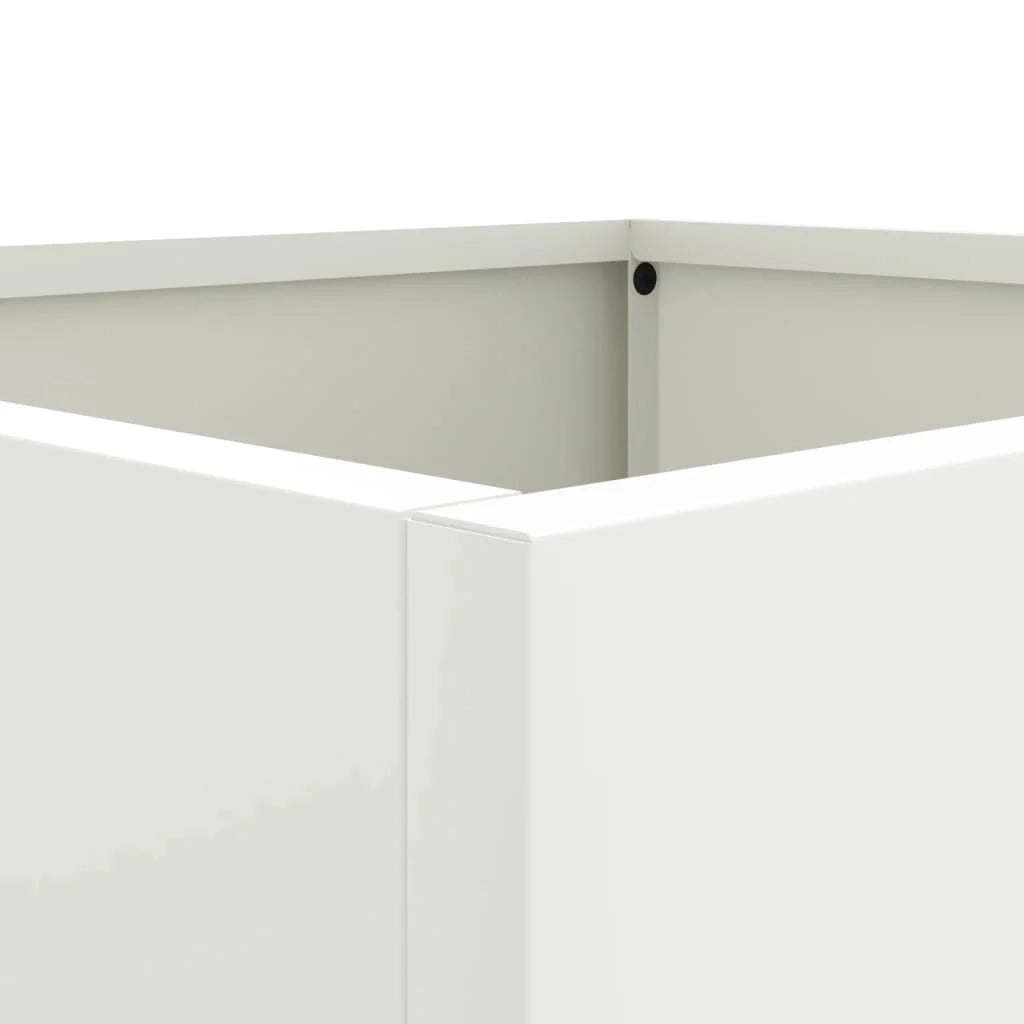Fioriera rialzata per piante fiori terrazza giardino 42 x 40 x 39 cm acciaio bianco 02_0037601