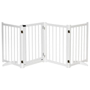 Barriera per Cani Pieghevole con Porta e Chiusura di Sicurezza ¨C zephmum ¨C Bianco 237.5x36x80 cm