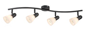 Plafoniera Soma 4 luci E14 nera vetro bianco Rabalux