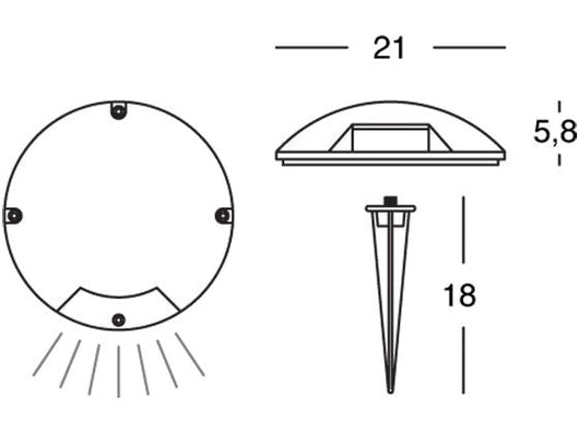 Lampada Segna Passo a Uno 1X1W a Led Colore Grigio Grafite per Esterno Linea Moon Sovil