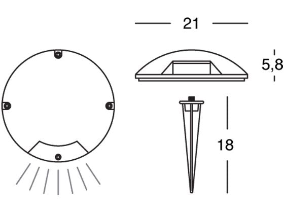 Lampada Segna Passo a Uno 1X1W a Led Colore Grigio Grafite per Esterno Linea Moon Sovil