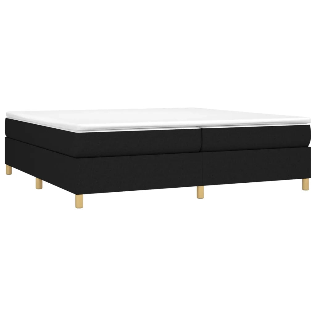 Struttura Letto a Rete a Molle-Giroletto Nero 200x200 cm in Tessuto 323700