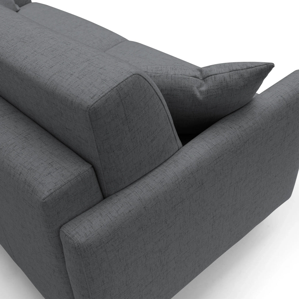 Edgar Divano letto matrimoniale in tessuto felis impermeabile T03 160 cm (mat. 120x197) antracite