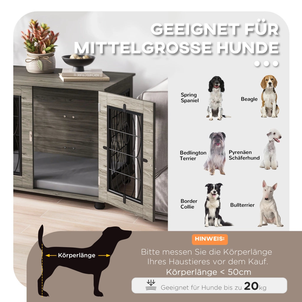 Letto per cane con materasso ¨C zephmum ¨C grigio/metallo 80x56x63cm