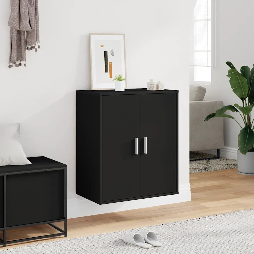 Scarpiera Nera 60x35x70 cm in Truciolato 808919