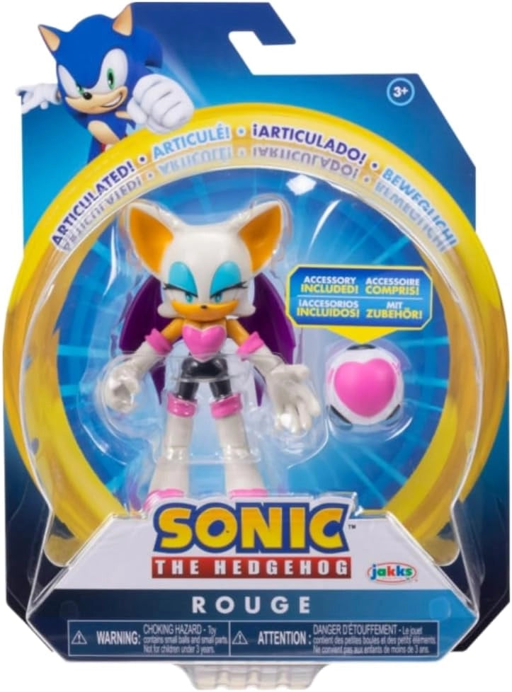 Sonic Personaggio Rouge 10 cm con accessorio,Jakks , Eta 3+
