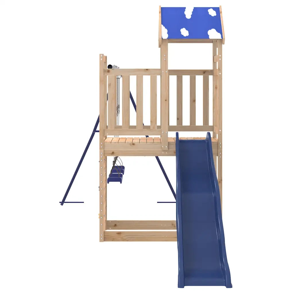 Set da Gioco da Esterno in Legno Massello di Pino
