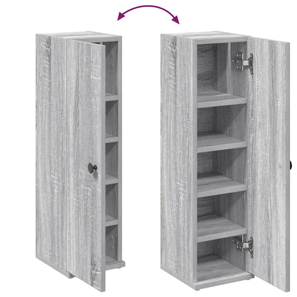 vidaXL Mobile da Bagno con Portarotolo Grigio Sonoma 20,5x22x72 cm