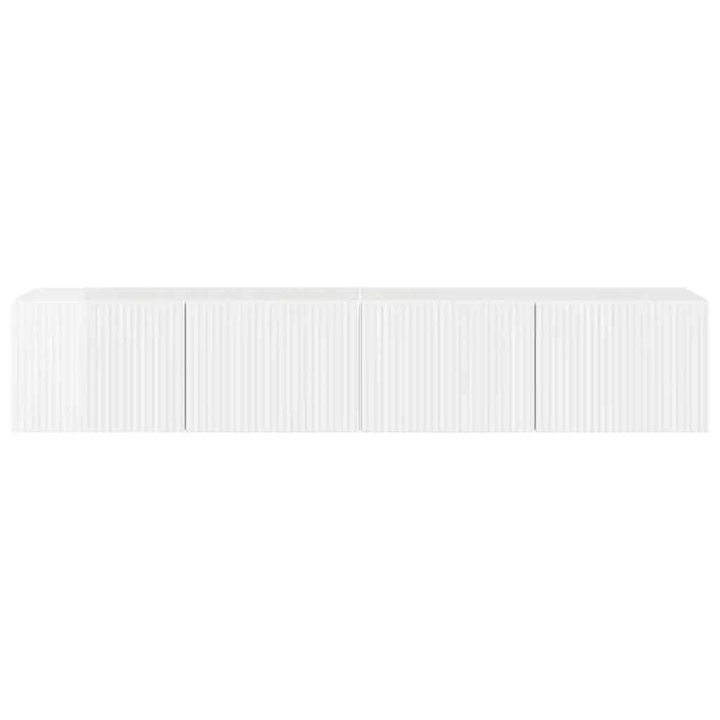 Mobile TV da parete 2 pz-Set di 2 Mobile TV a Muro-Credenza TV Bianco Lucido 60 x 31 x 29.5 cm 287007