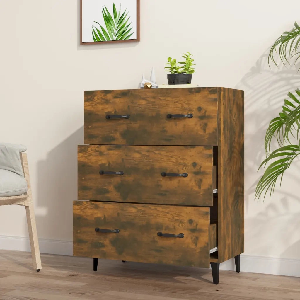 Credenza-Buffet-Armadio da cucina Rovere Fumo 69,5x34x90 cm in Legno Multistrato 199043