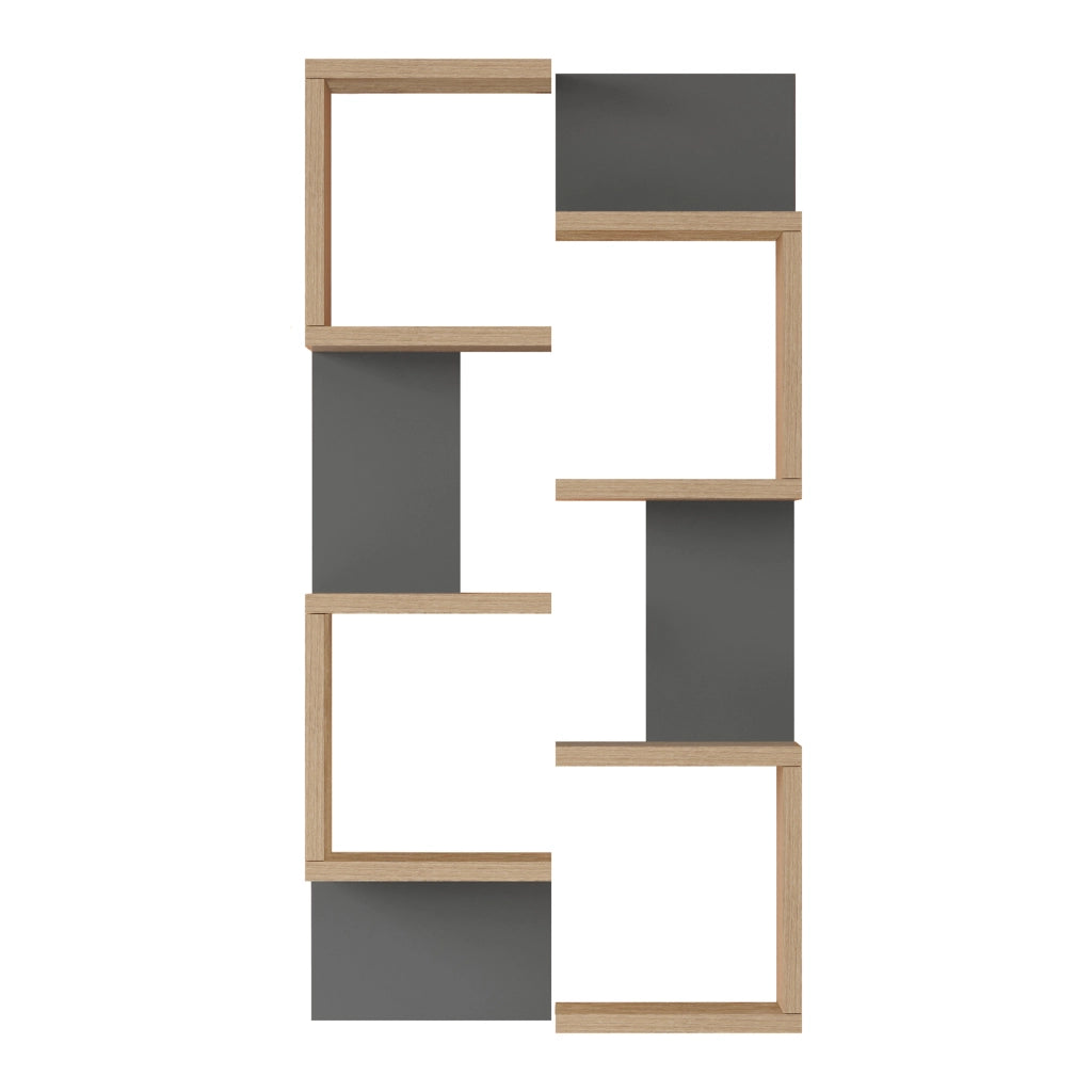 Set Omn 2 Scaffali da Parete Libreria a Muro 93x24x15 cm Effetto Legno / Antracite [en.casa]