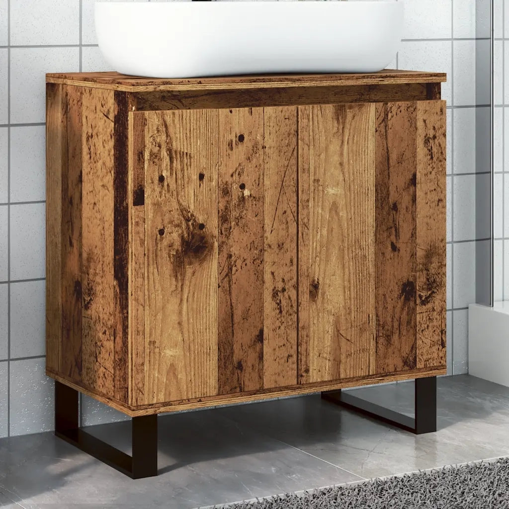 Mobile da Bagno Legno Vecchio 58x33x60 cm in Truciolato 857220