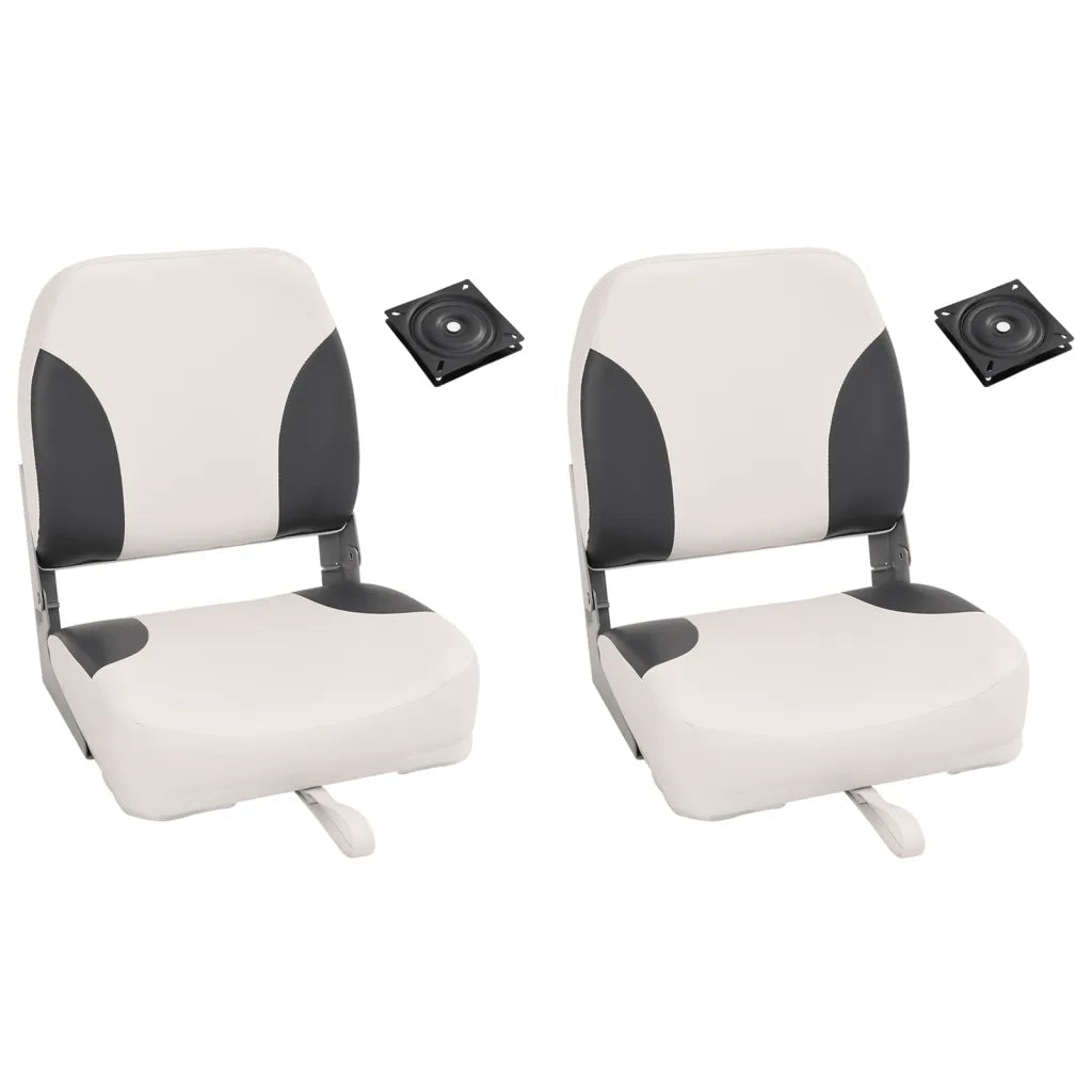 Set Sedile da Barca Pieghevole 4 pz con Schienale Basso
