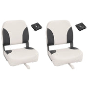 Set Sedile da Barca Pieghevole 4 pz con Schienale Basso