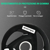 Set di 2 Dischi Pesi in Acciaio con Rivestimento in Gomma per Bilanciere