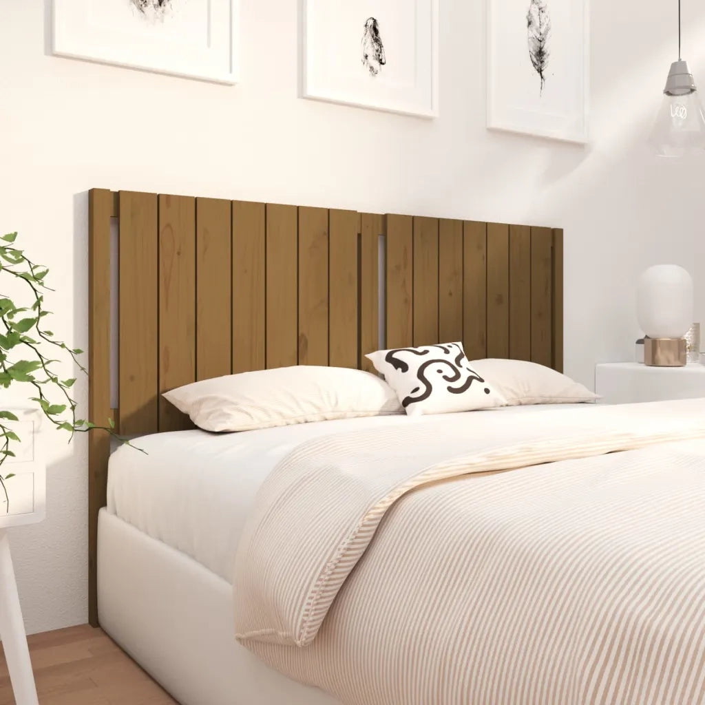 Testiera per Letto Miele 165,5x4x100 cm Legno Massello di Pino