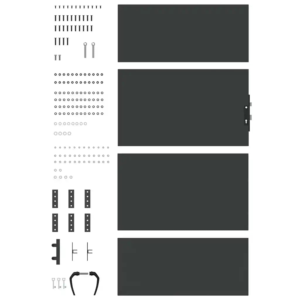 vidaXL Cancello da giardino con blocco Nero 105 x 175 cm