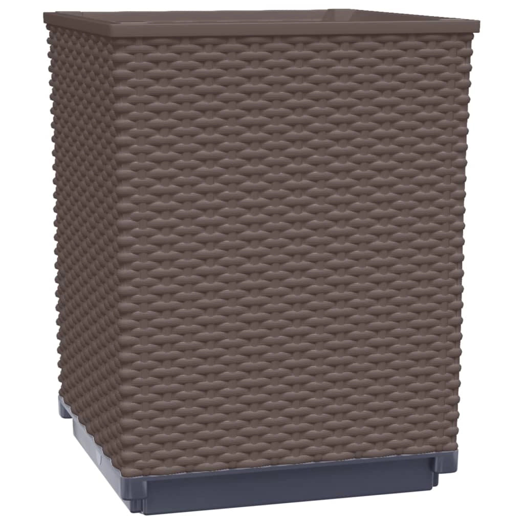 Fioriera rialzata per piante fiori giardino terrazze set da 2 30 x 30 x 37 cm polipropilene marrone 02_0038925