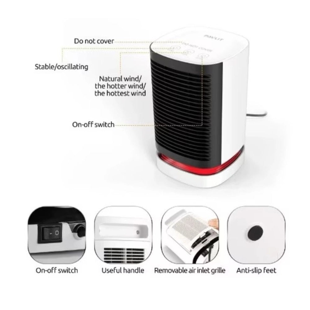 Trade Shop - Mini Termoventilatore Riscaldatore Elettrico Portatile Compatto 950 Watt Q-nf002 -