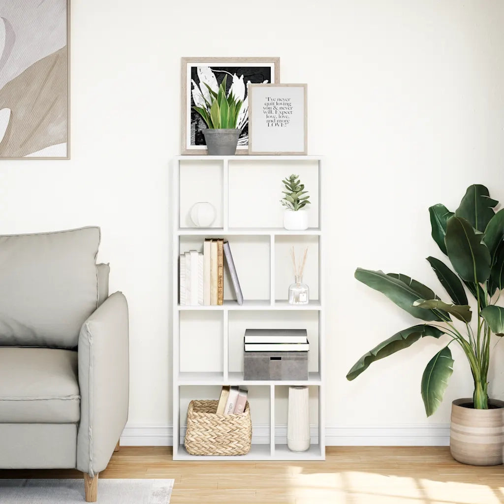 Libreria Bianca 60x20x120,5 cm in Legno Massello 858147