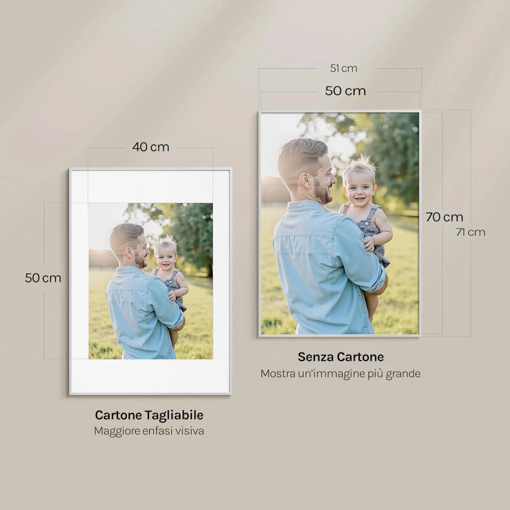 Cornice per Foto 50x70 cm, Set da 5, Portafoto Argento con Passepartout, Telaio in Alluminio, Orizzontale o Verticale, da Parete o Tavolo, per Certificati, Poster, Biglietti