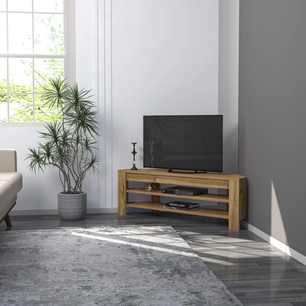 Venezze, Mobile Porta tv 2 Ripiani, 120x30x40h cm Marrone Rovere