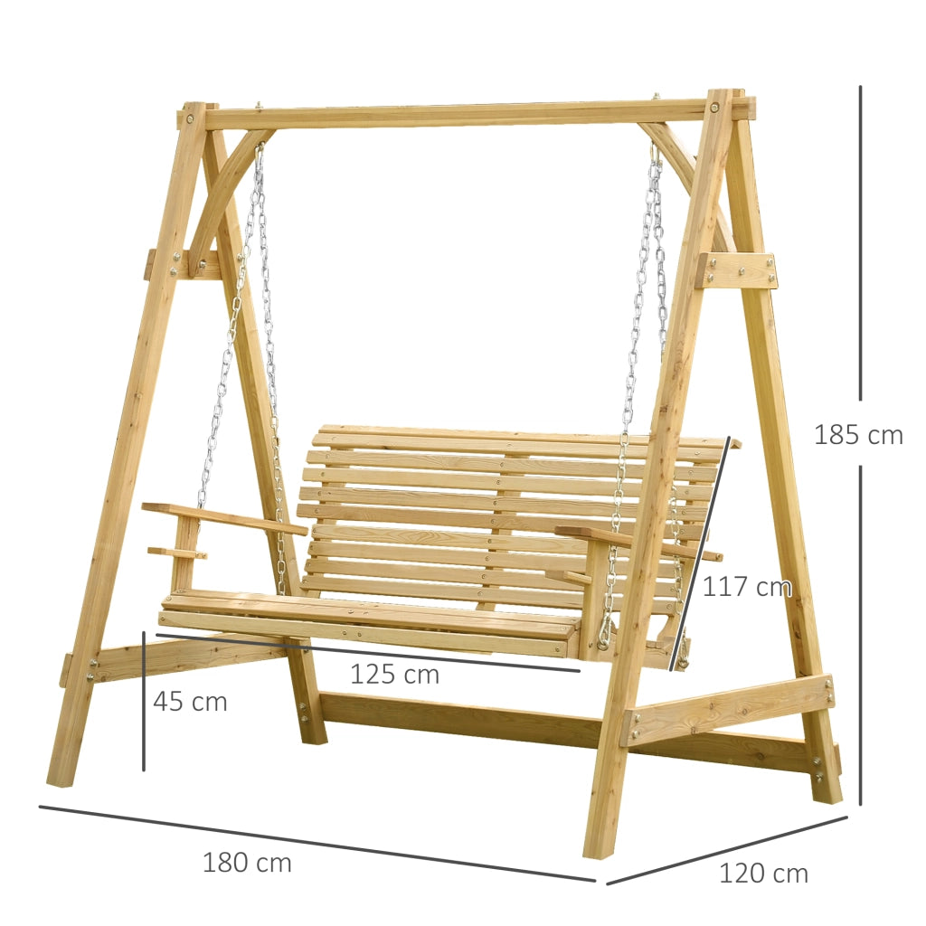 Amaca da Giardino 2 Posti ¨C Minimal ¨C Legno di Larice 180x120x185 cm