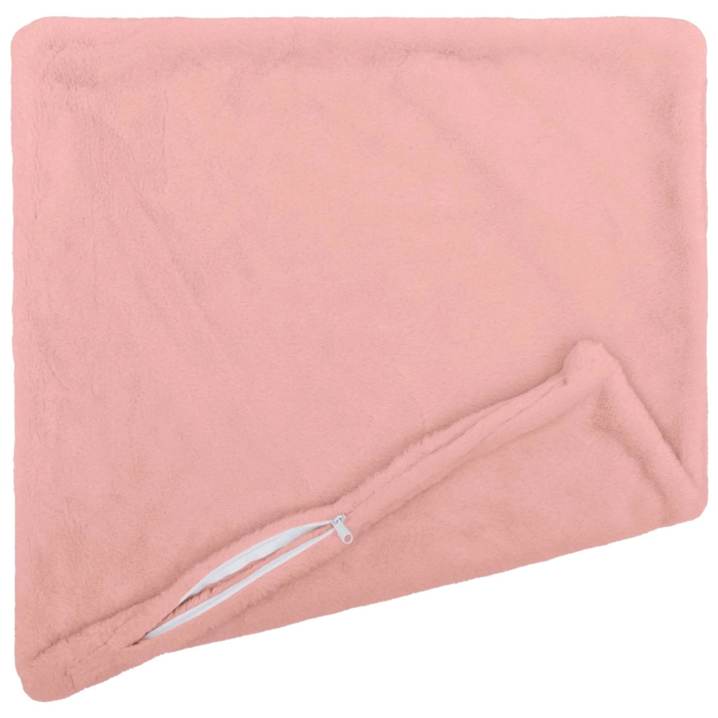 Federa 2 pz HEERLEN Rosa 60 x 60 cm Pelliccia di Coniglio Finta 912817