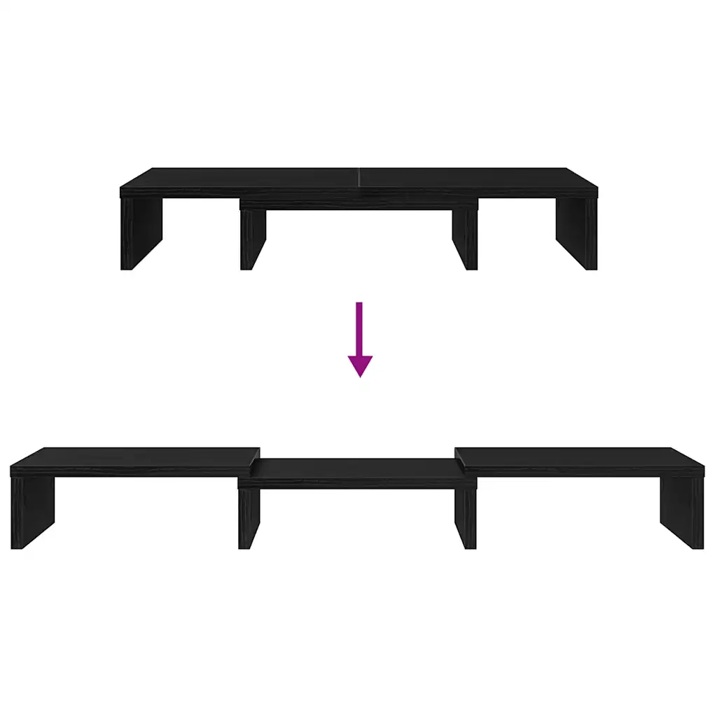 Supporto Monitor Regolabile Rovere Nero 60x24x10,5cm Truciolato CFW7497072