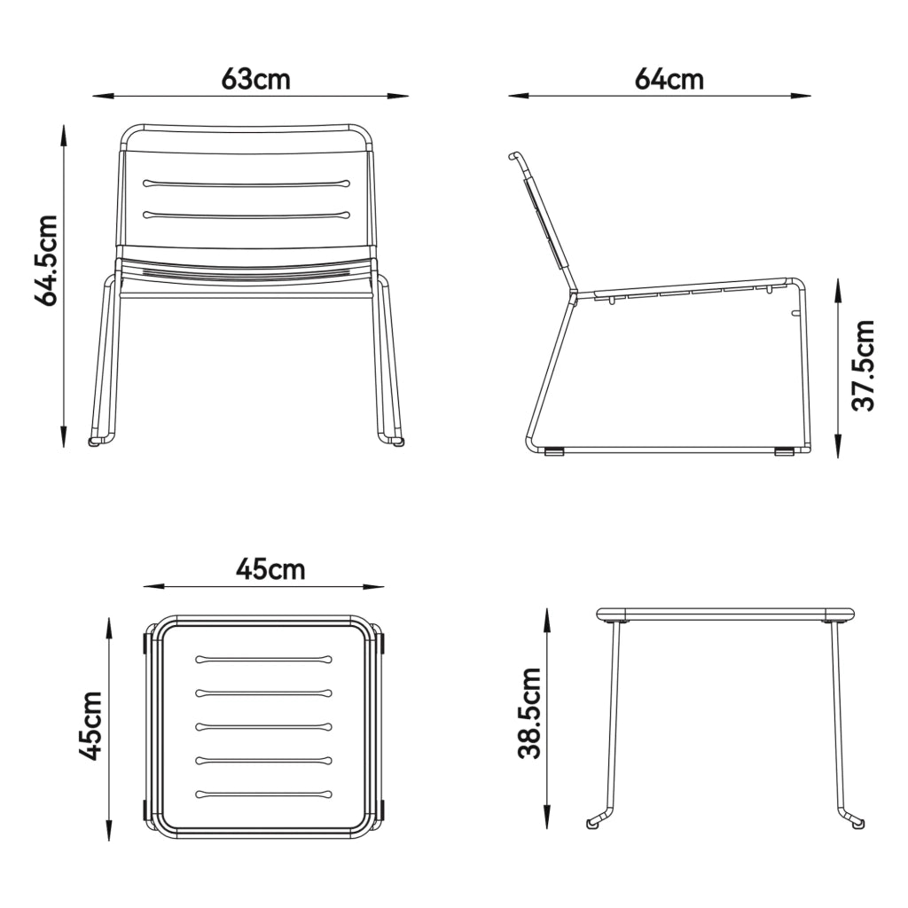 Set di mobili da giardino da 3 pezzi acciaio giallo vaniglia 03_0009416