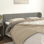 Testiera ad Orecchio-Testata con Orecchie Grigio Chiaro 203x23x78/88 cm in Velluto 574527