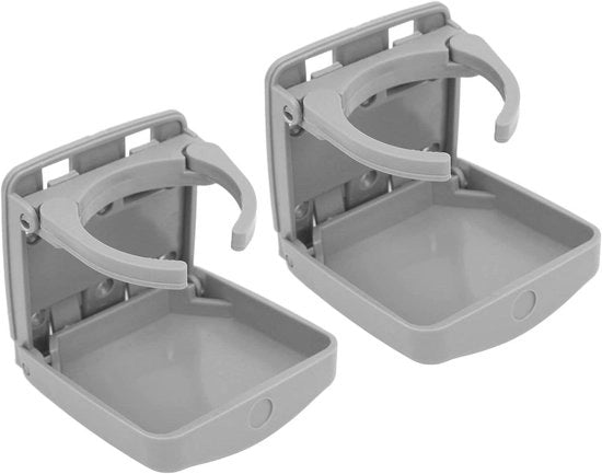 Supporto per bicchieri pieghevole e ripiegabile 2 pezzi - Supporto bicchieri per autotrasportatori per camper - Grigio