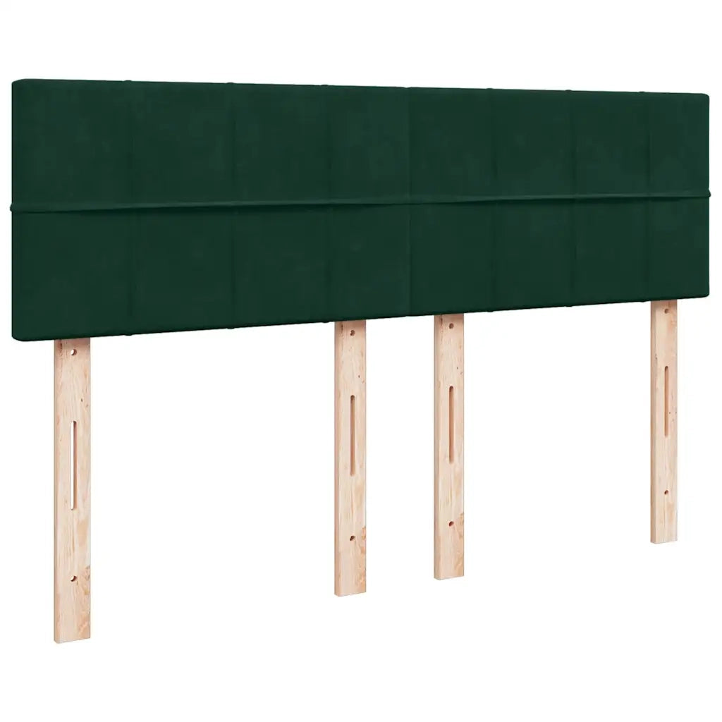 Giroletto a Molle con Materasso Verde Scuro 140x200 cm Velluto