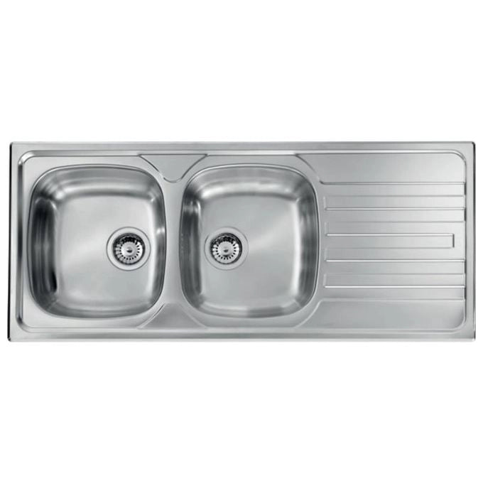 CM Nihal 116x50 2V Lavello ad incasso Rettangolare Acciaio inossidabile
